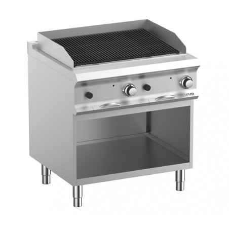 Grill lawowy gazowy podwójny z rusztem żeliwnym  na podstawie z 3 stron zamkniętej linia DominaPro 700 