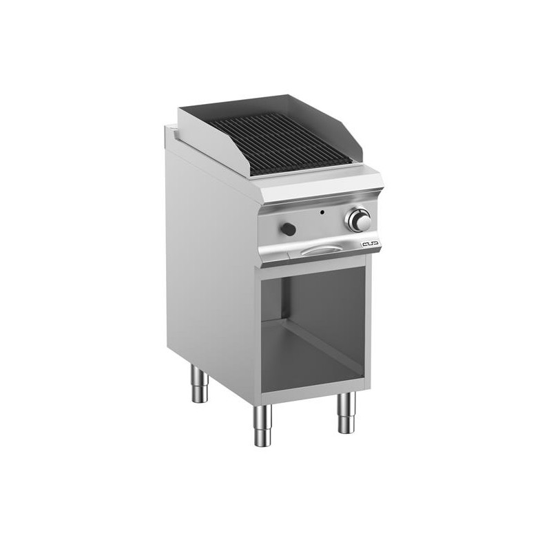 Grill lawowy gazowy pojedynczy z rusztem żeliwnym  na podstawie z 3 stron zamkniętej linia DominaPro 700 
