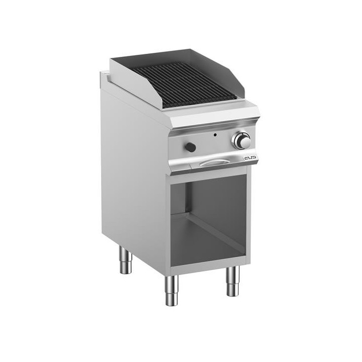 Grill lawowy gazowy pojedynczy z rusztem żeliwnym  na podstawie z 3 stron zamkniętej linia DominaPro 700 