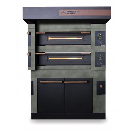 Piec dwukomorowy S105 Icon z okapem i komorą rozrostu nawilżaną H900mm Moretti Forni MFSI105DLH