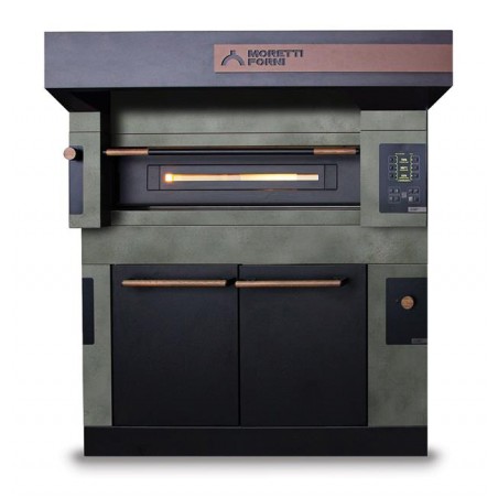 Piec jednokomorowy S100 Icon 6*30cm z okapem i komorą rozrostu nawilżaną H900mm Moretti Forni MFSI100MLH