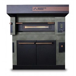 Piec jednokomorowy S105 Icon z okapem i komorą rozrostu nawilżaną H900mm, 1370x1740(+250)x(H)1585, Moretti Forni