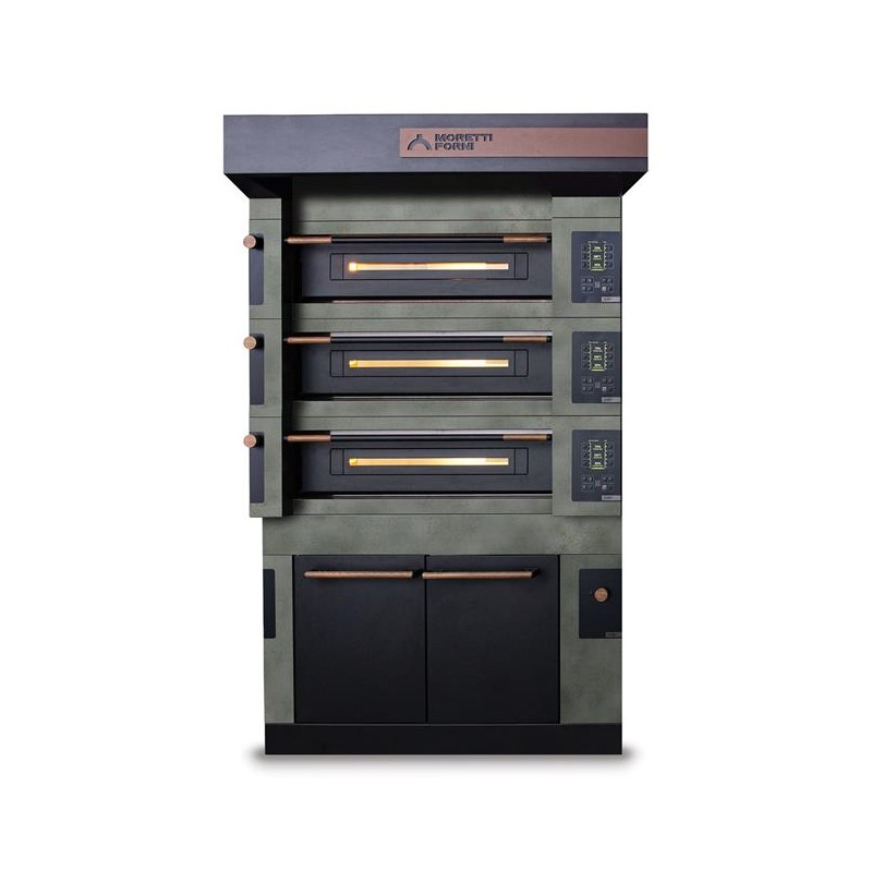 Piec trzykomorowy S120 Icon z okapem i komorą rozrostu nawilżaną H700mm Moretti Forni MFSI120TLH
