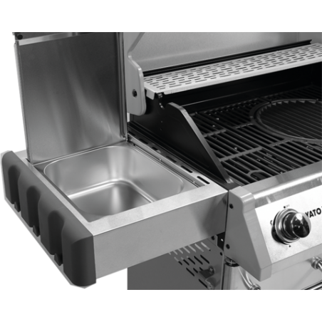 Grill gazowy 3+1 stal nierdzewna, pokrywa z szybą, palnik gazowy 11,5kW YATO YG-20015 Yato YG-20015