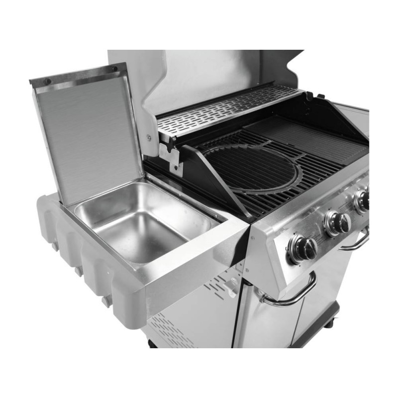 Grill gazowy 4+1 stal nierdzewna, pokrywa z szybą, palnik gazowy 14,2kW YATO YG-20003 Yato YG-20003
